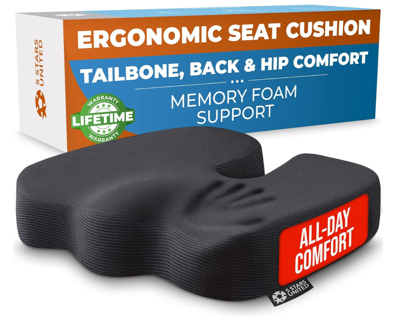 Memory foam seat cushion
