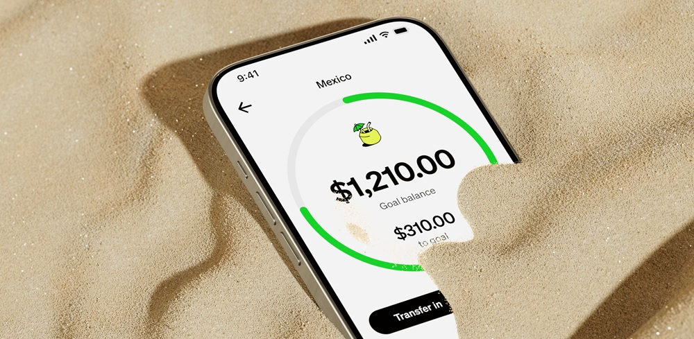 Financial app on mobile phone screen