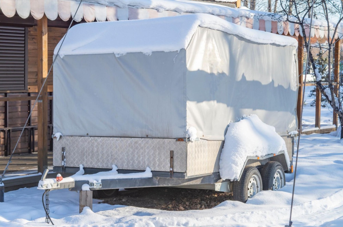 RV sitting in snow