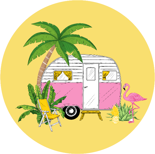 RV Under a Palm Tree