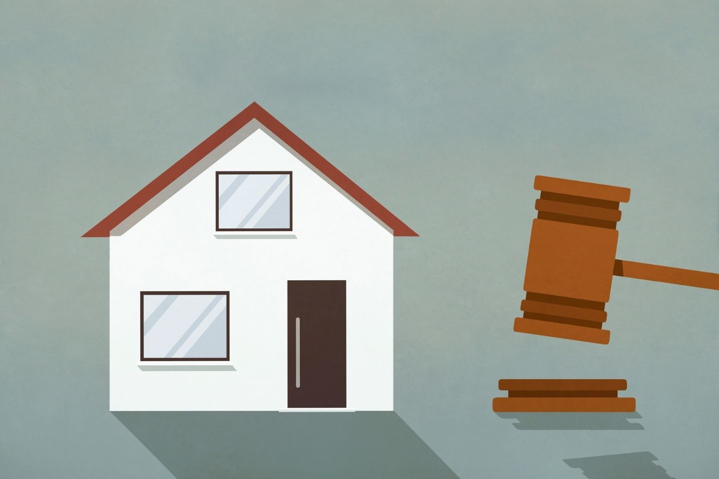 Artwork of a house and a gavel