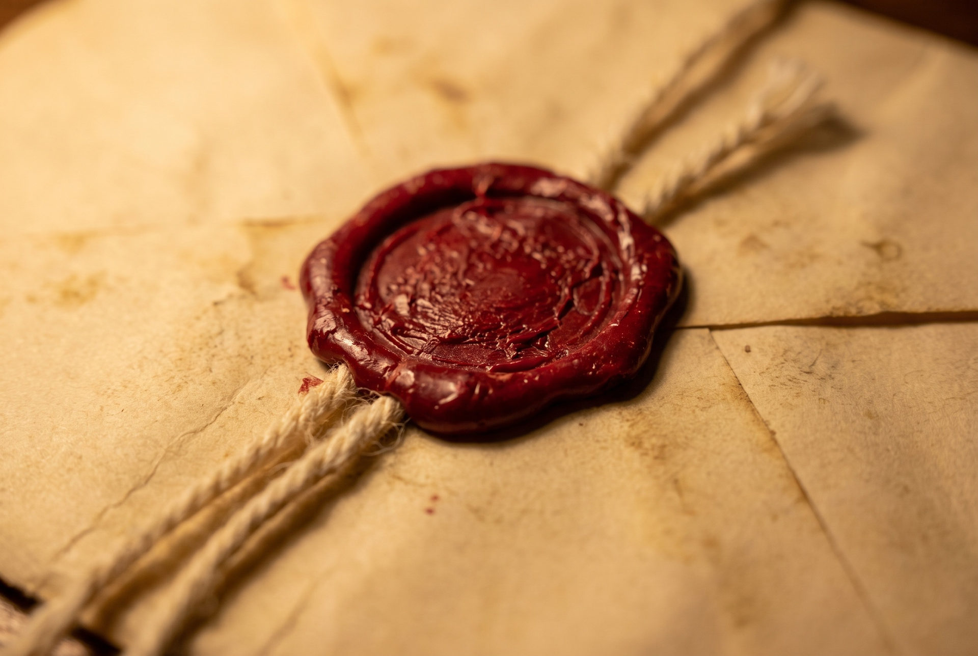 Wax seal on cord