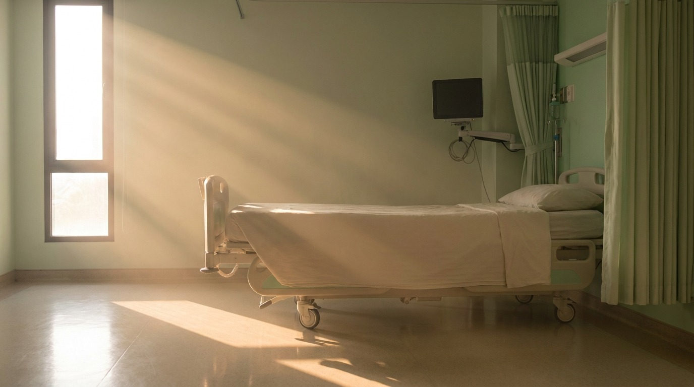 Empty hospital bay at dawn