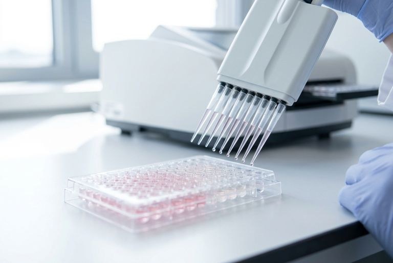 Pipette over sample plate