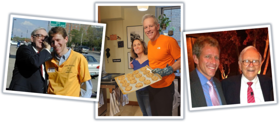 Collage of photos featuring Warren Buffett