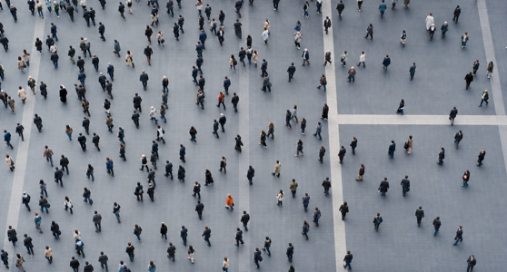 Crowd seen from above