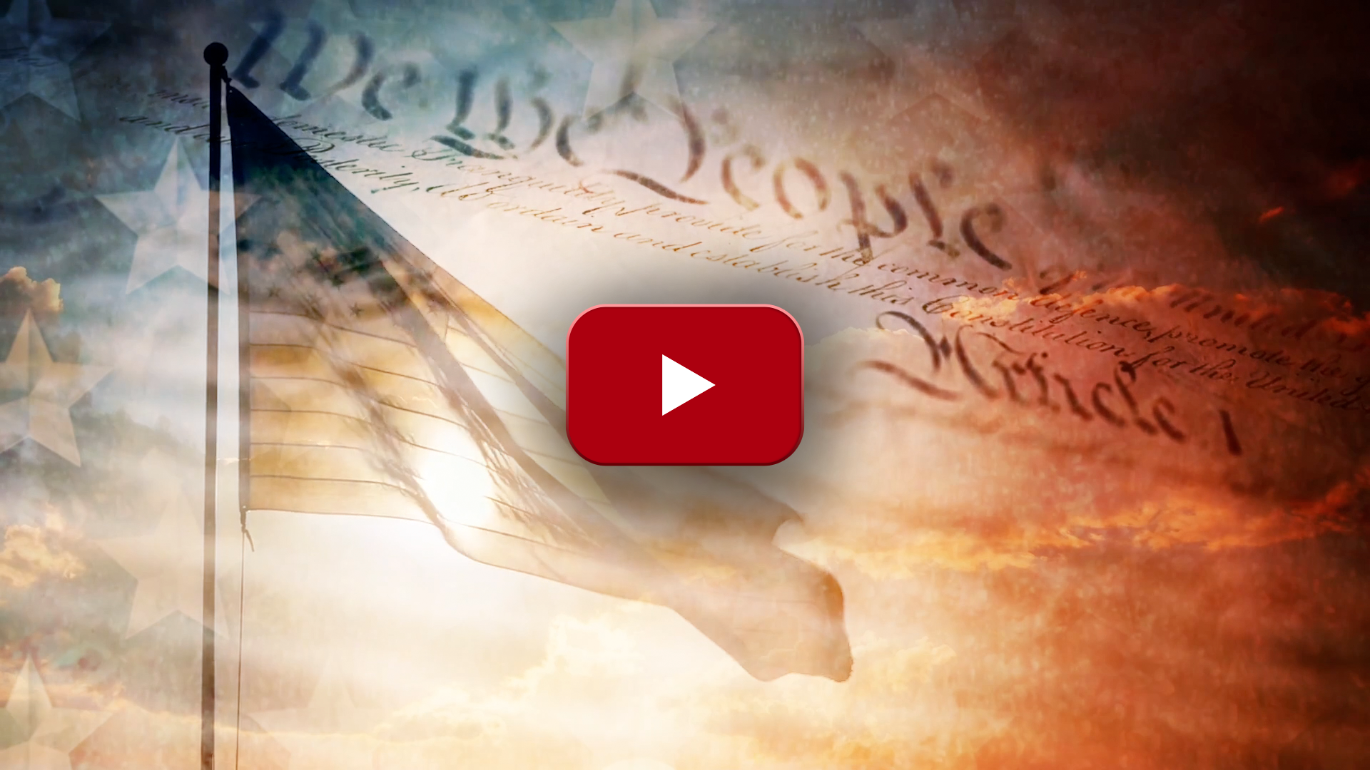 US flag and Constitution with play button
