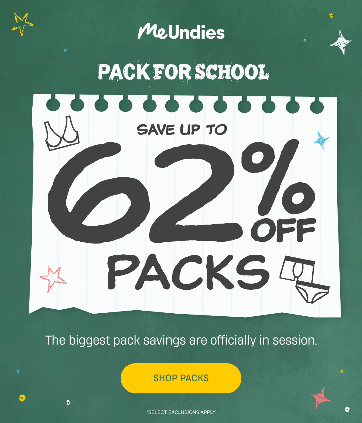 MeUndies | Pack For School | Save up to 62% off packs | Shop Packs