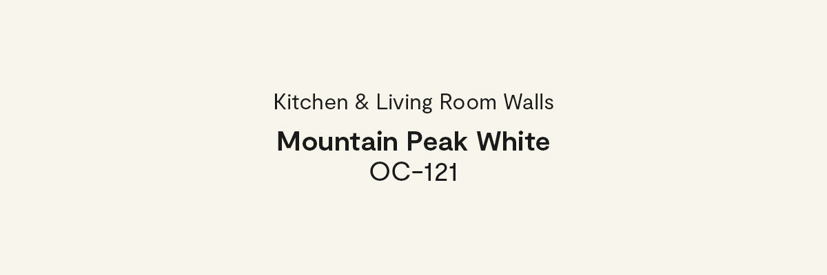 Living Room & Kitchen Walls - Mountain Peak White OC-121