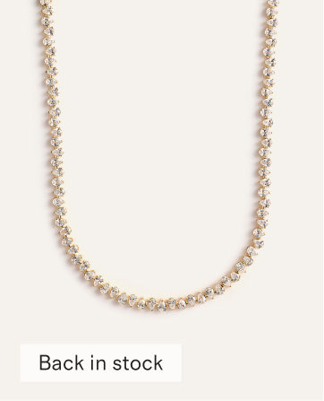 14K Gold Lab Grown Diamond Alternating Pear Tennis Necklace