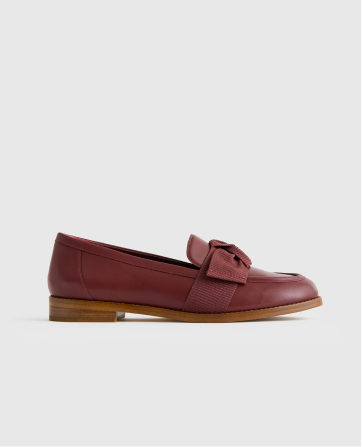 Italian Leather Bow Penny Loafer