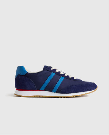 Italian Suede and Re-Nylon Retro Runner