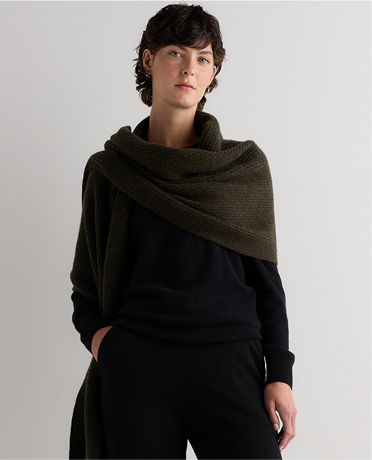 Mongolian Cashmere Ribbed Wrap