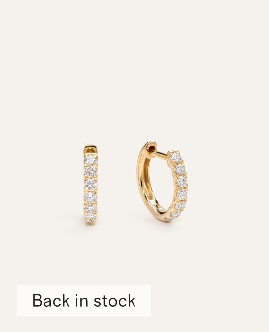 14K Gold Lab Grown Diamond Huggies