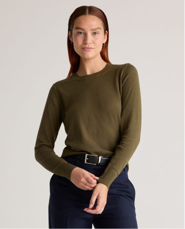 Lightweight Cotton Cashmere Crew Sweater 
