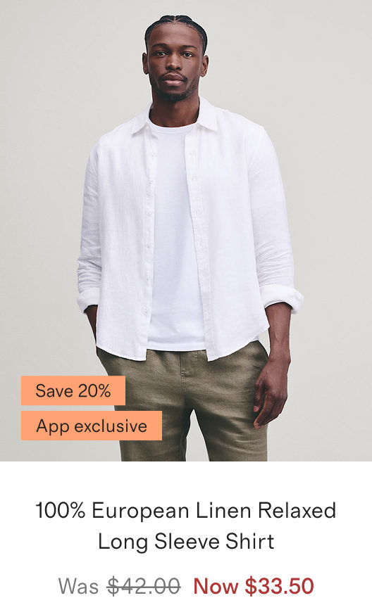 100% European Linen Relaxed Long Sleeve Shirt