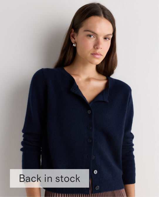 Mongolian Cashmere Cropped Crew Cardigan