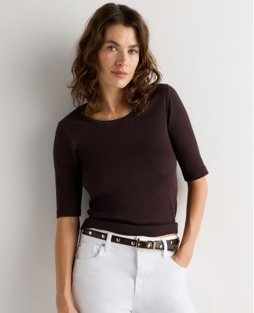 Organic Cotton Micro-Rib Elbow Sleeve Tee