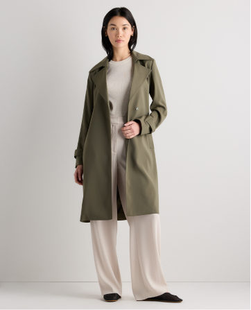 Stretch Crepe Trench Coat