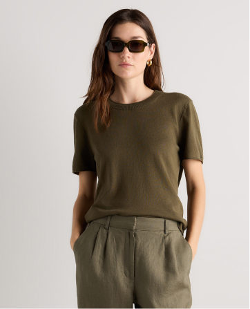 Lightweight Cotton Cashmere Relaxed Sweater Tee