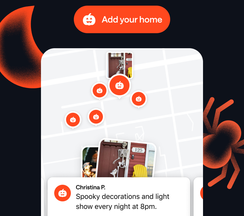 Screenshot of what Treat Map looks like in the app. Add your home!
