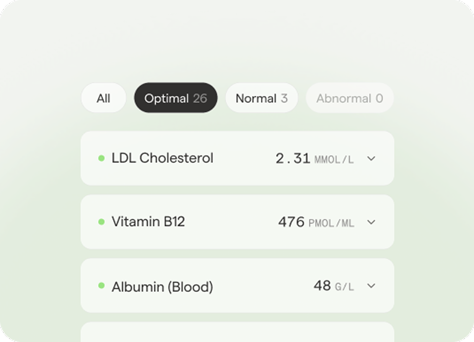 Image of product improvements to biomarker view