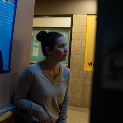 Emily Torres teaches a creative writing class at Joel E. Ferris High School in Spokane, Wash.