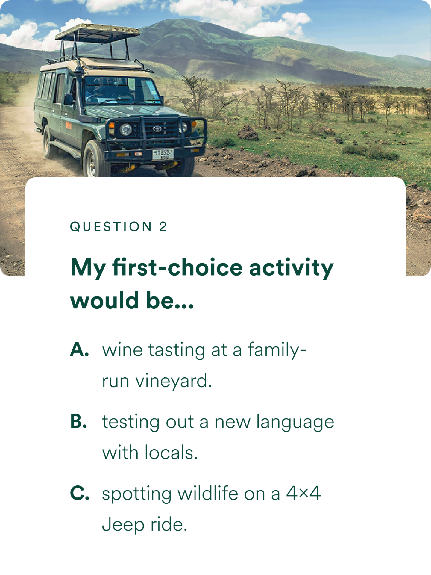 Take our quiz to find your 2025 tour, Traveler! Go Ahead Tours