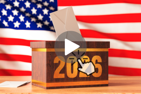 Ballot box labeled 2026 with American flag
