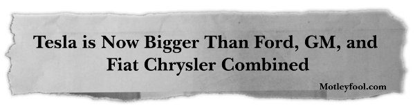 Text promoting Tesla's size compared to automakers.