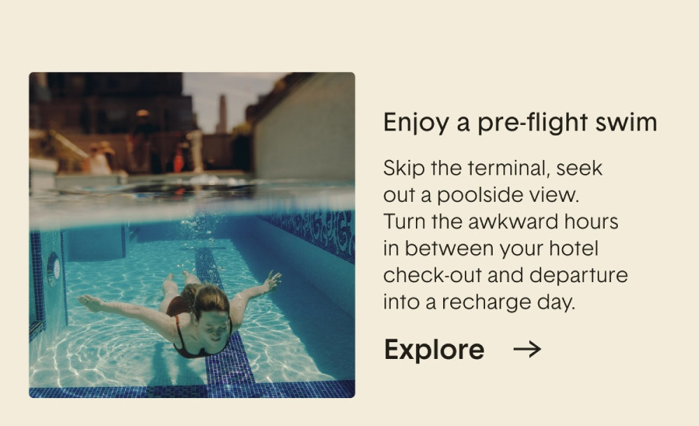 Enjoy a pre-flight swim