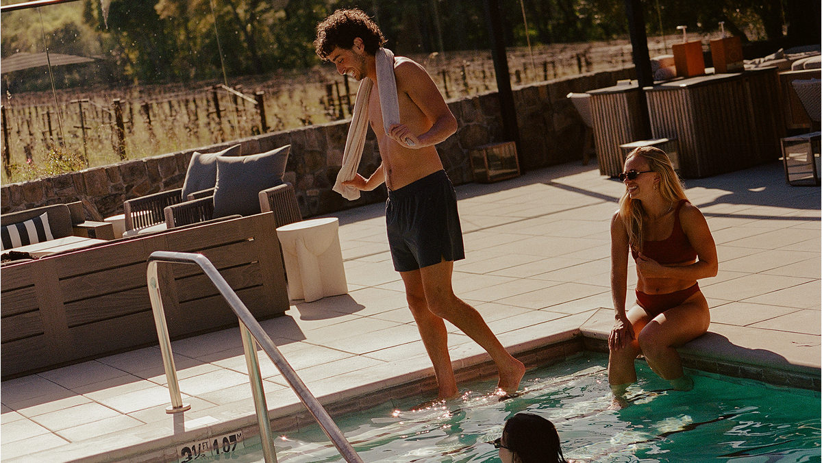 Friends in pool.