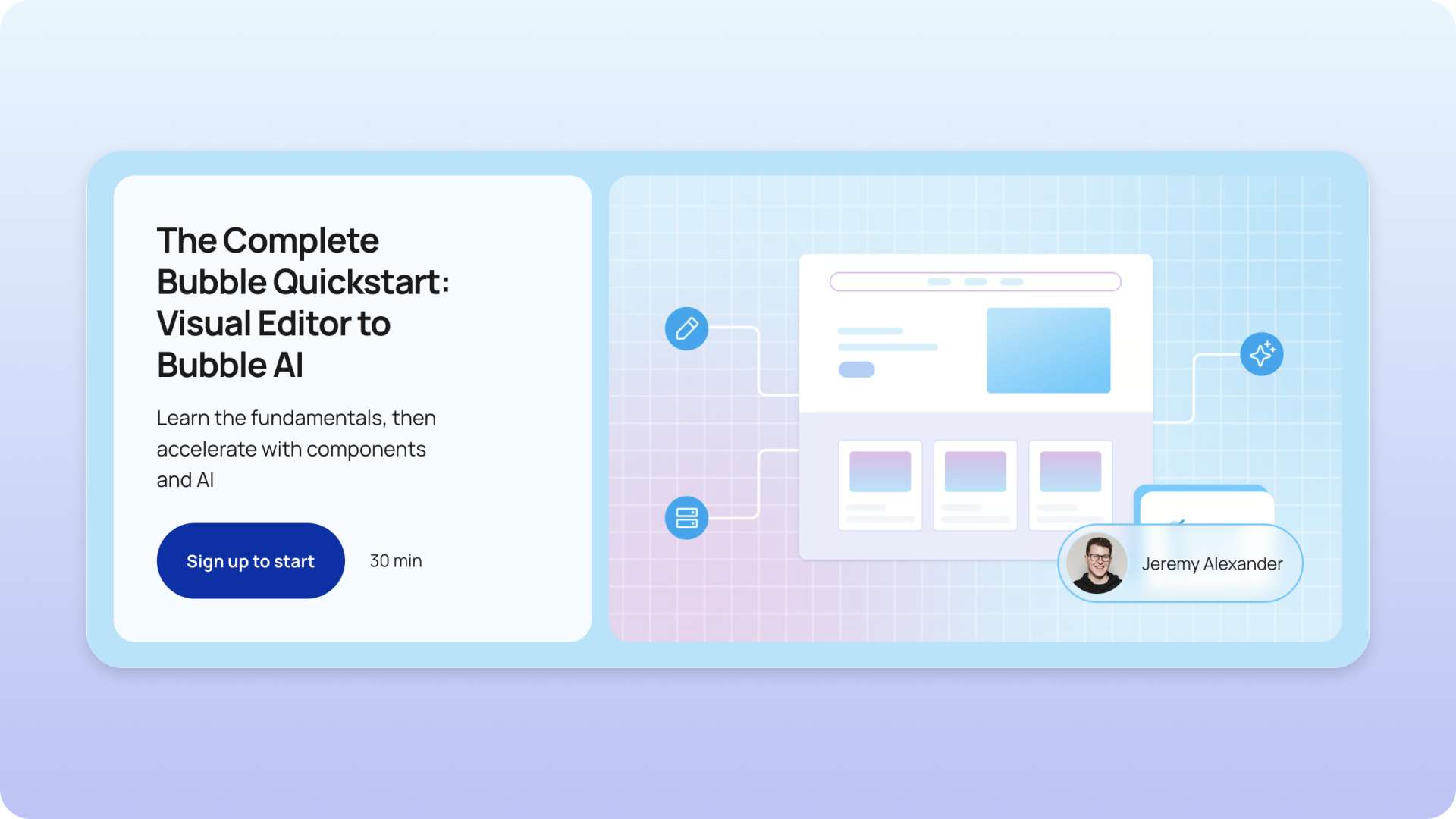 Illustration for new Quickstart course. Text reads 