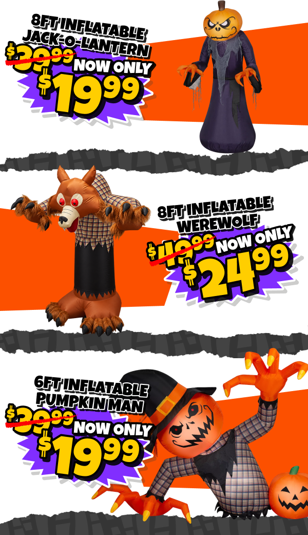 50% off all halloween, excluding candy!