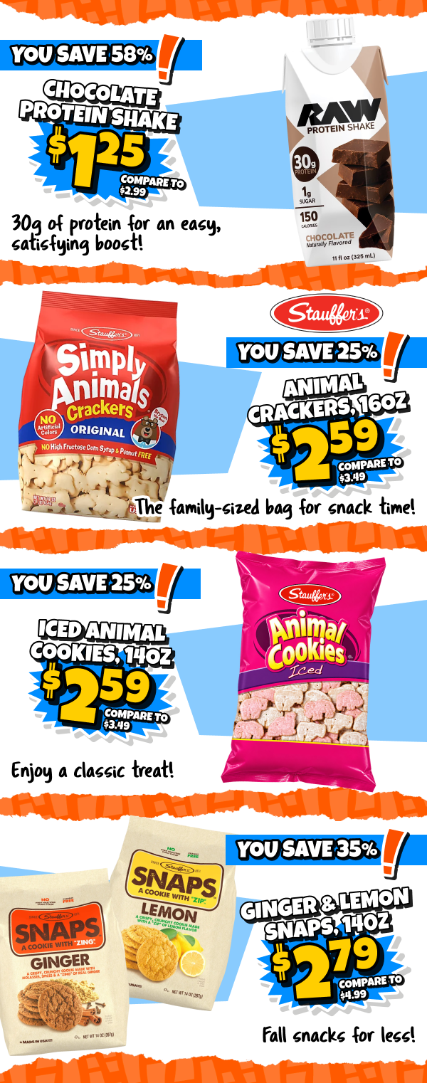 protein drinks and cookies