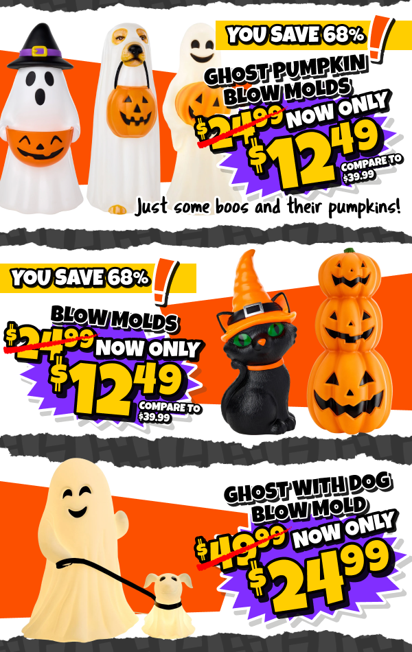 50% off all halloween, excluding candy!