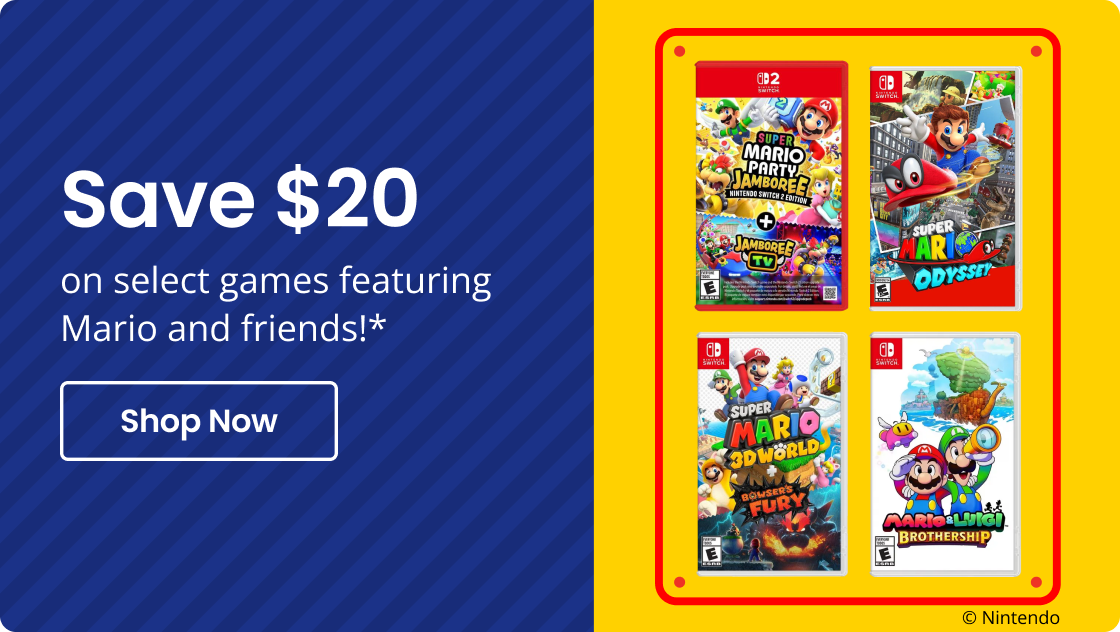 Save $20 on select games featuring Mario and friends!* | Shop Now