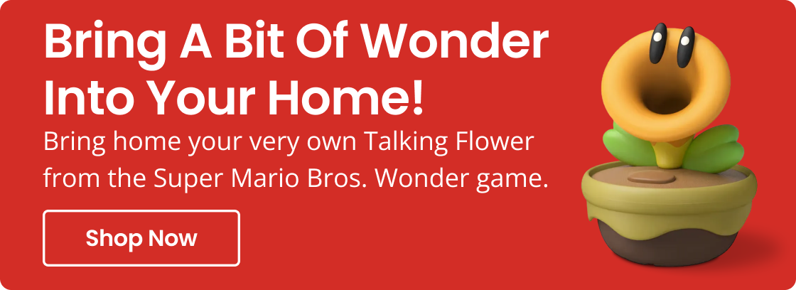 Bring A Bit Of Wonder Into Your Home! | Bring home your very own Talking Flower from the Super Mario Bros. Wonder game. | Shop Now