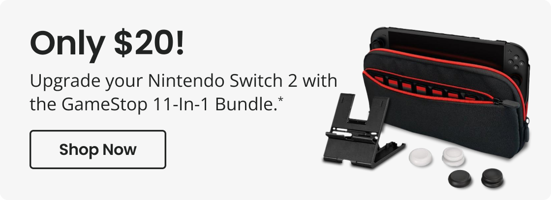Only $20! | Upgrade your Nintendo Switch 2 with the GameStop 11-in-1 Bundle.* | Shop Now
