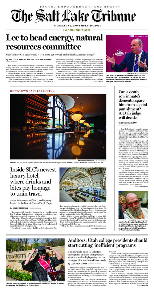 Image of The Salt Lake Tribune front page