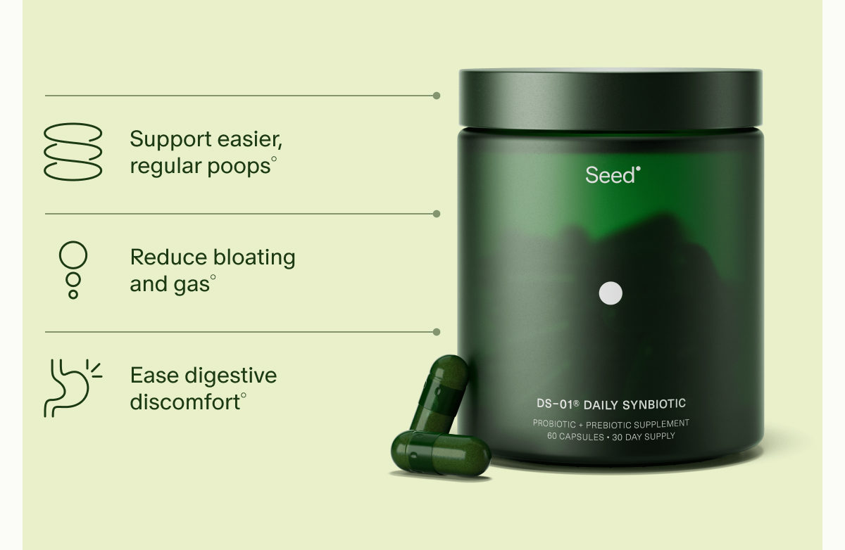 Support easier, regular poops° | Reduce bloating and gas° | Ease digestive discomfort°