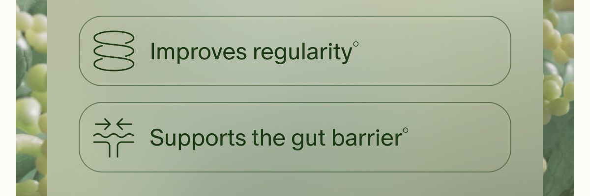 Improves regularity° | Supports the gut barrier°†