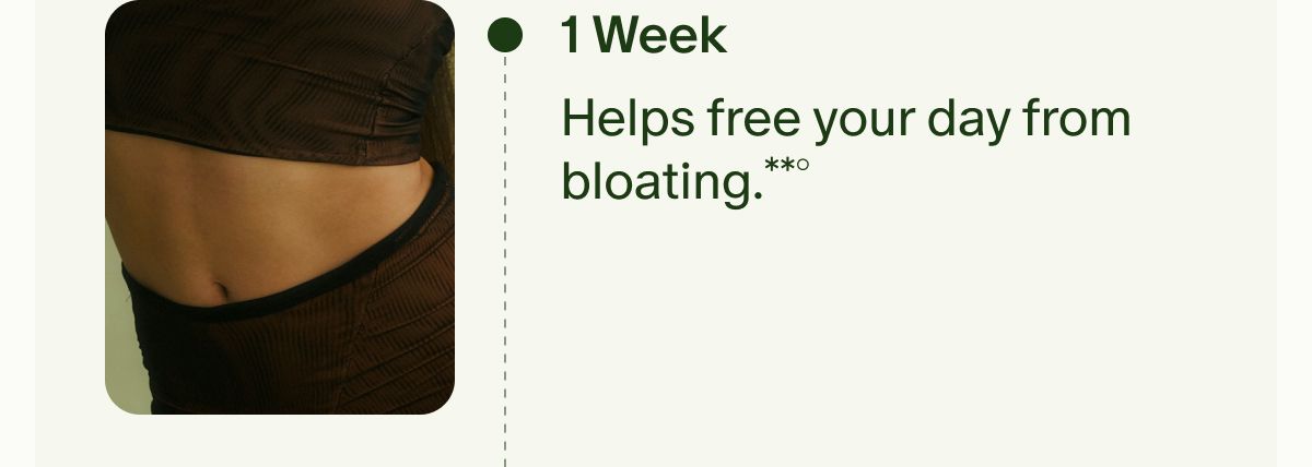 1 Week | Helps free your day from bloating.**°
