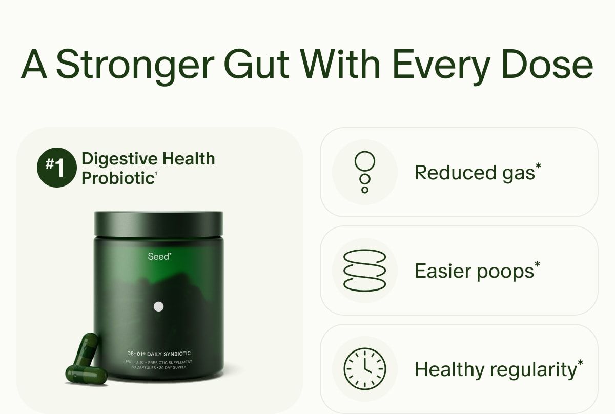 A Stronger Gut With Every Dose | #1 Digestive Health Probiotic¹ | Reduced gas* | Easier poops* | Healthy regularity*