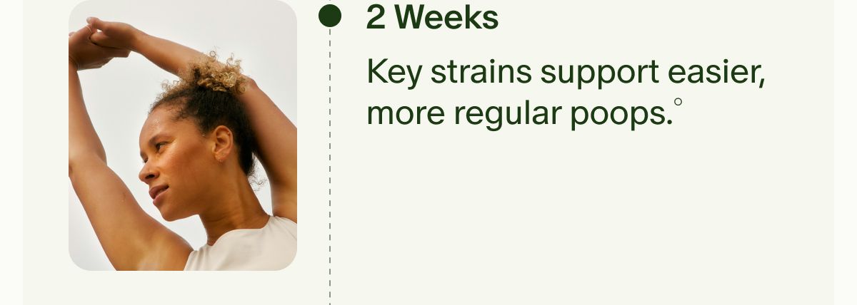 2 Weeks | Key strains support easier, more regular poops.°