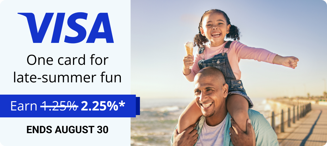 Flash Bonus: Earn 2.25% from Visa through August 30