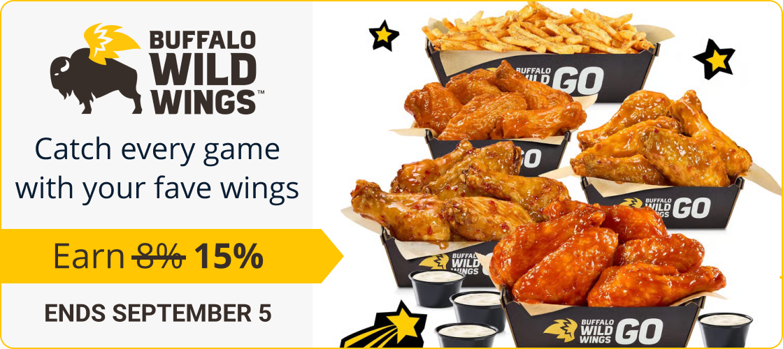 Buffalo Wild Wings: Catch every game with your fave wings | Earn 15% through September 15