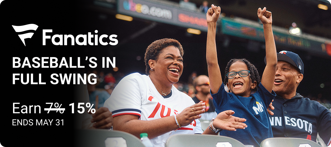 Fanatics: Earn 15% through May 31 