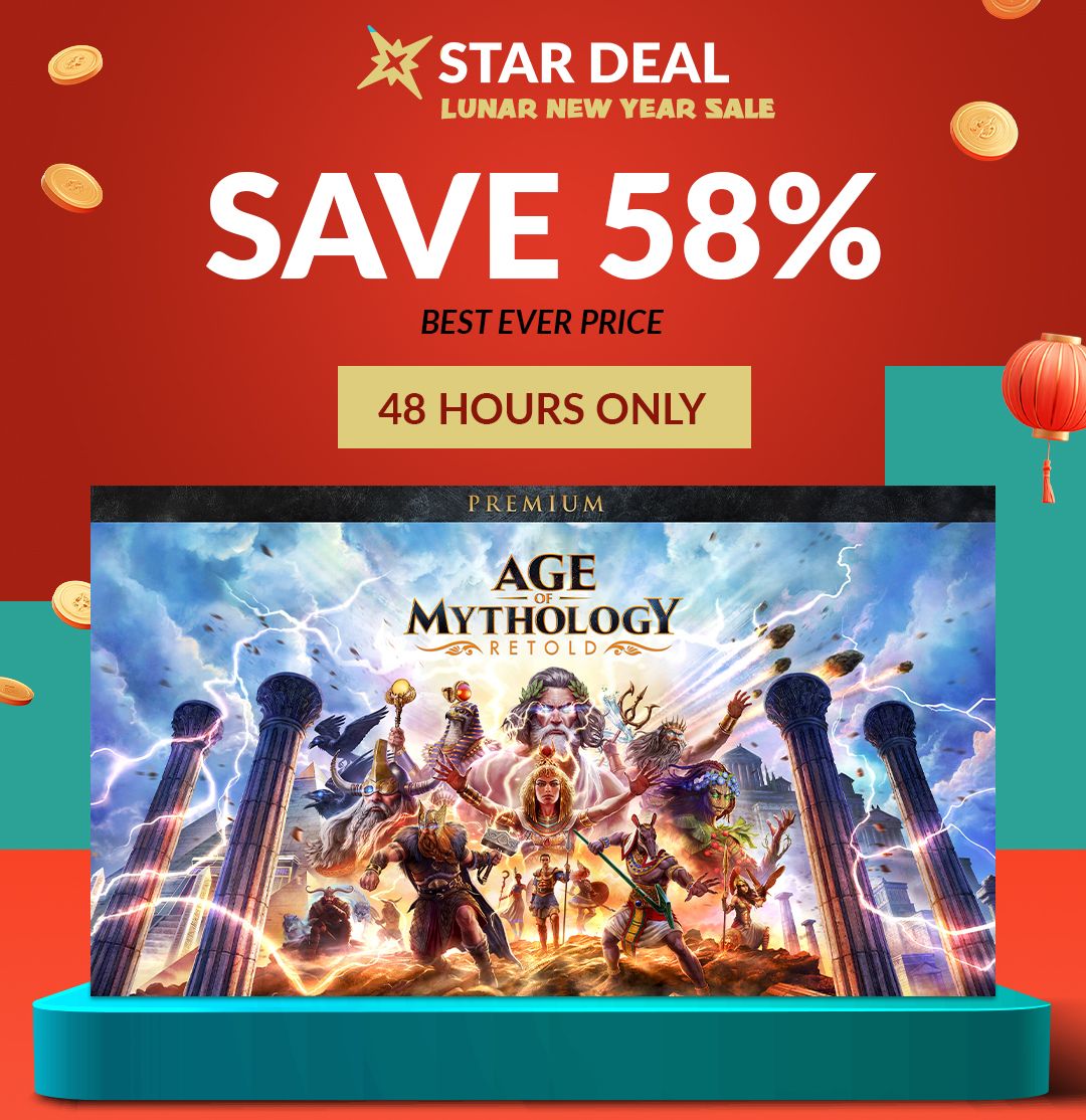 Lunar New Year Star Deal: Age of Mythology: Retold Premium Edition! Save 58% and get the best ever price for the next 48 hours only.