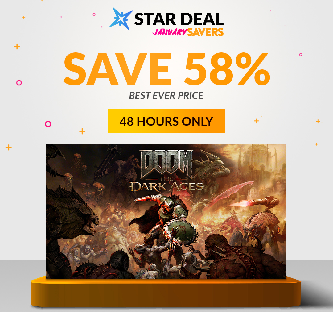 January Savers Star Deal: Doom: The Dark Ages! Save 58% and get the best ever price for the next 48 hours only.